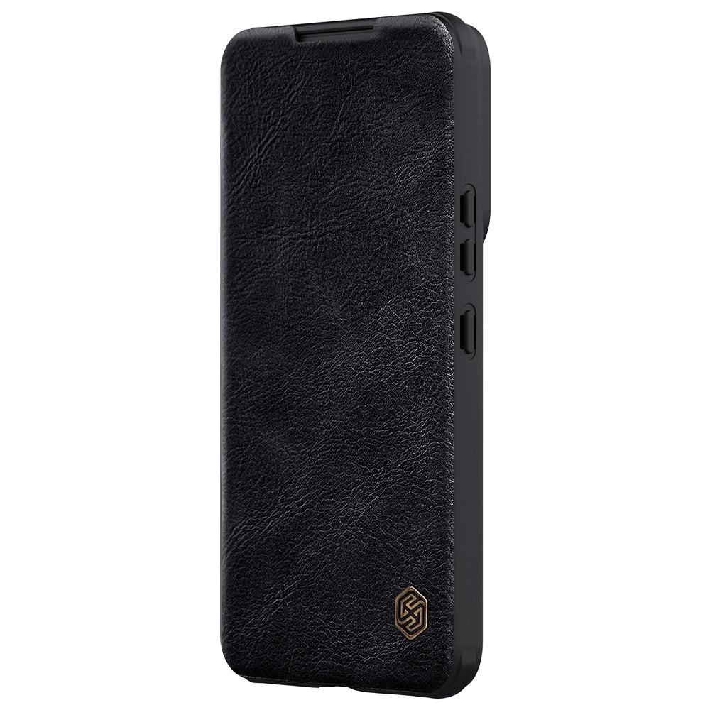 Nillkin Qin Leder Pro Case Hülle für Samsung Galaxy S22+ (S22 Plus) Kameraschutz Holster Cover Flip Case Schwarz