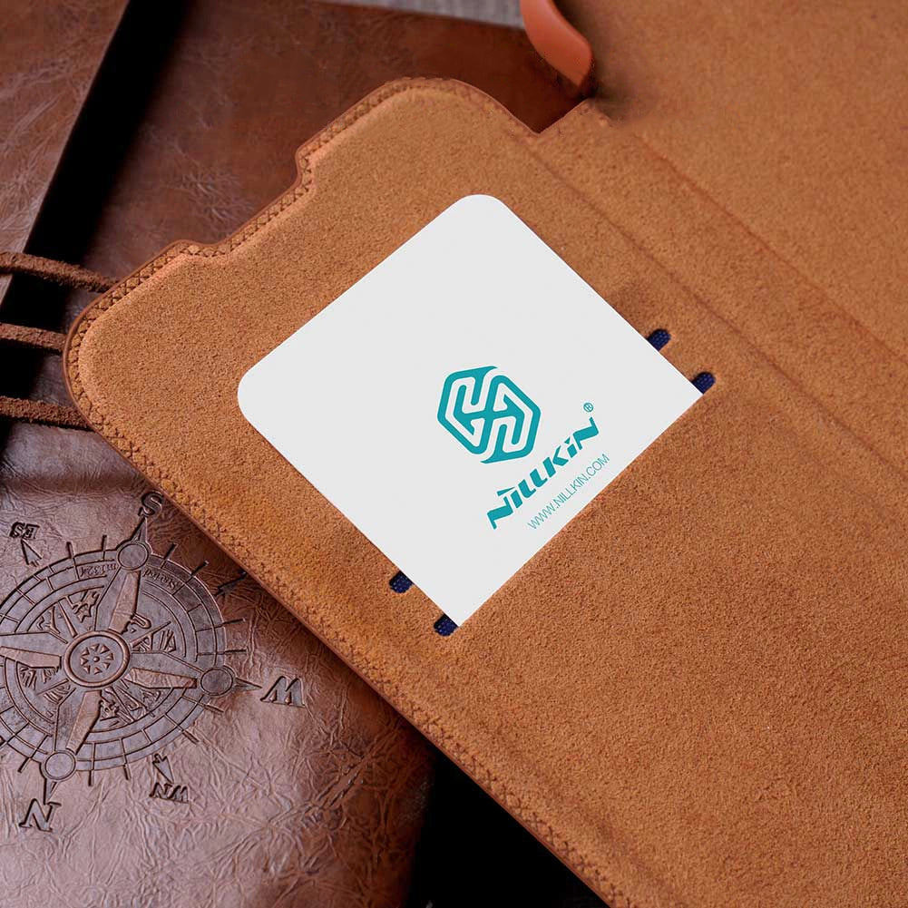 Nillkin Qin Lederholsterhülle für Samsung Galaxy A73 schwarz