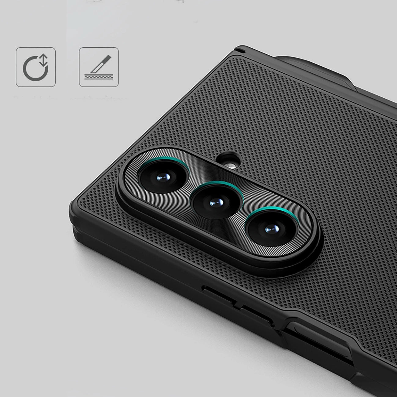 Nillkin Super Frosted Shield Fold Magnethülle für Samsung Galaxy Z Fold 7, MagSafe-kompatibel, mit S Pen Space – Schwarz