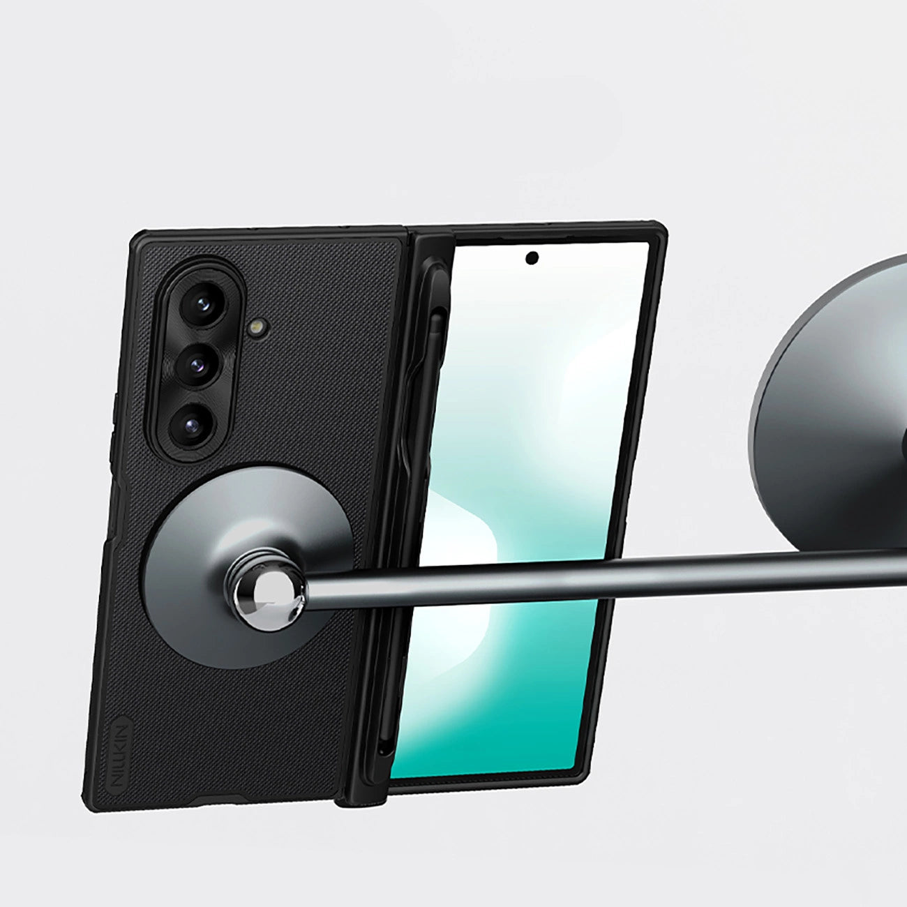 Nillkin Super Frosted Shield Fold Magnethülle für Samsung Galaxy Z Fold 7, kompatibel mit MagSafe, Schwarz