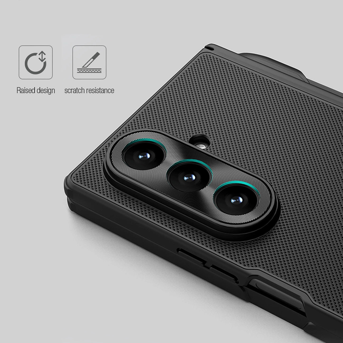 Nillkin Super Frosted Shield Fold Magnethülle für Samsung Galaxy Z Fold 7, kompatibel mit MagSafe, Schwarz