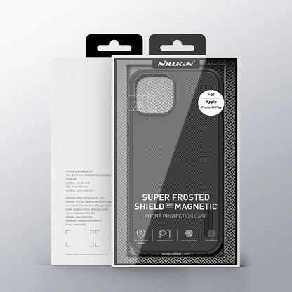 Nillkin Super Frosted Shield Pro magnetische Hülle für iPhone 14 Plus mit MagSafe magnetischem Blau