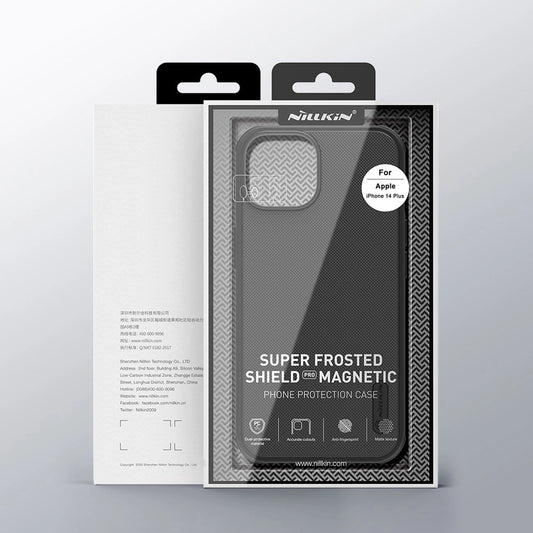 Nillkin Super Frosted Shield Pro magnetische Hülle für iPhone 14 Plus mit MagSafe magnetischem Blau