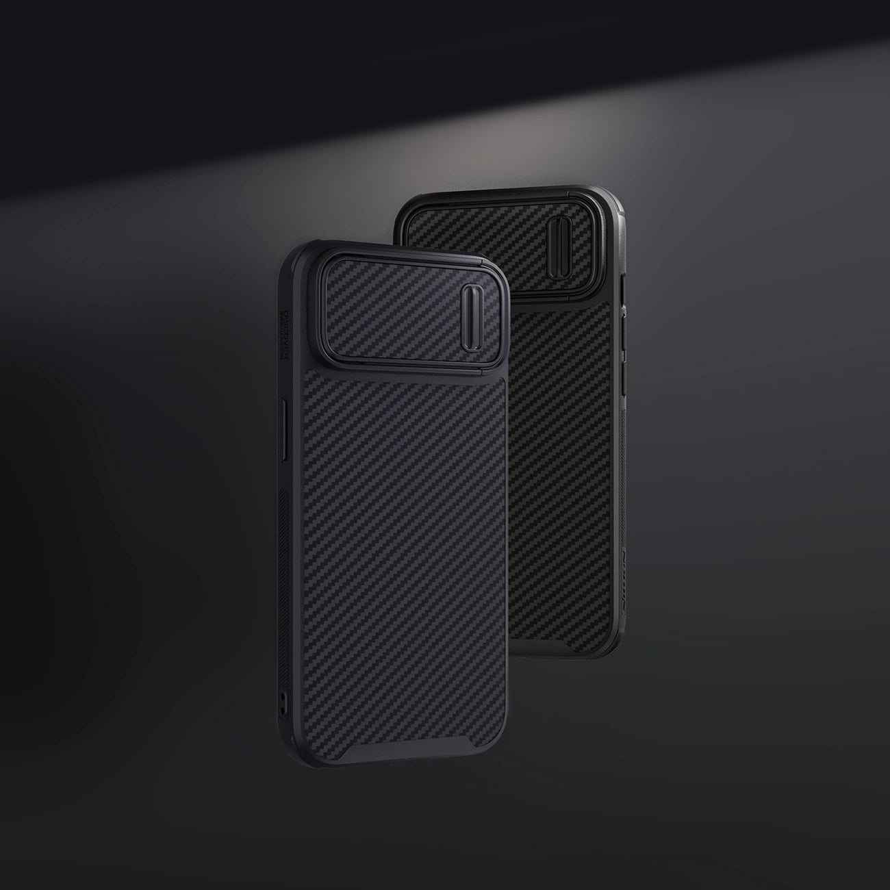 Nillkin Synthetic Fiber S Case iPhone 14 Hülle mit Kameraabdeckung, schwarz