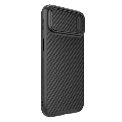 Nillkin Synthetic Fiber S Case iPhone 14 Plus Hülle mit Kameraabdeckung, schwarz