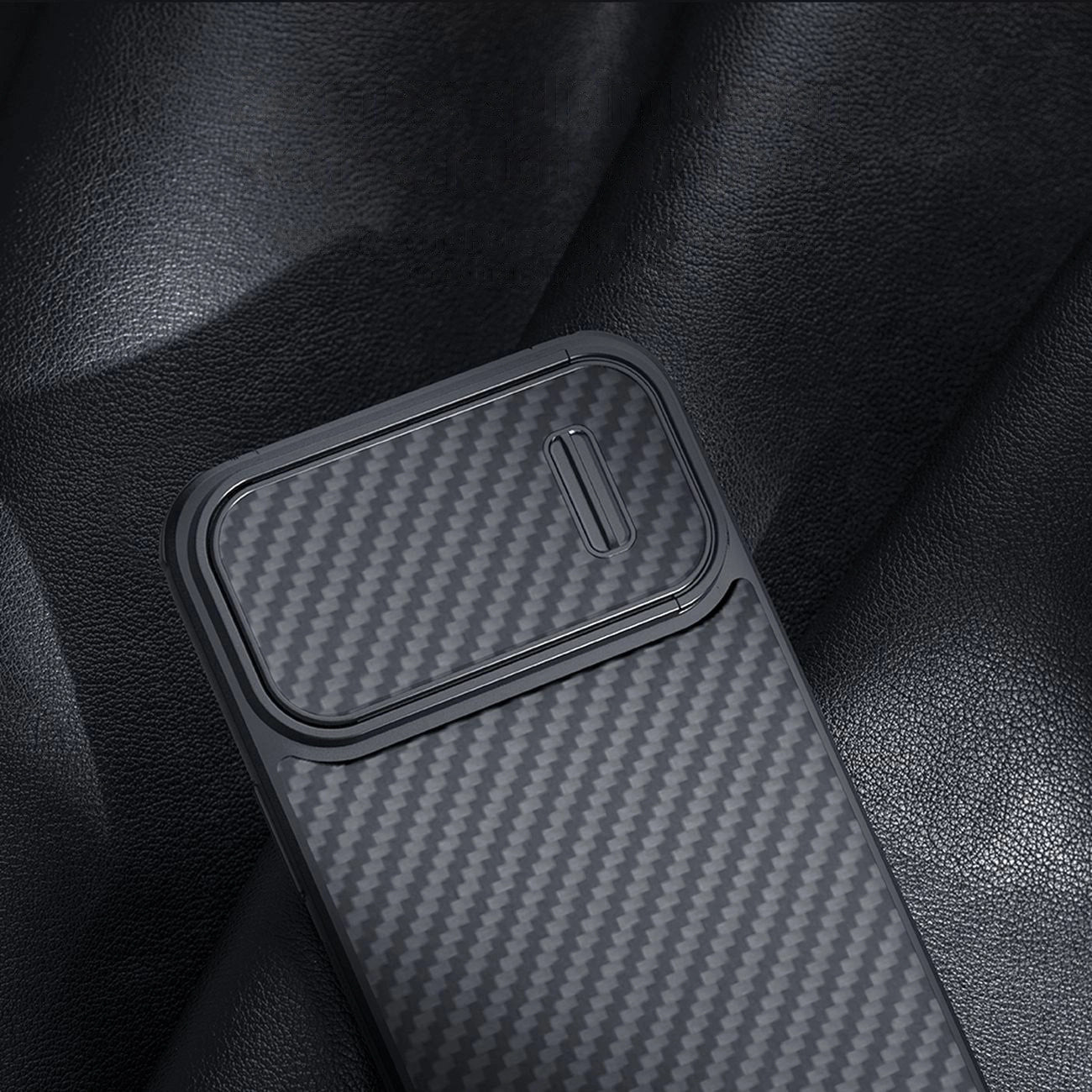 Nillkin Synthetic Fiber S Case iPhone 14 Pro Max Hülle mit Kameraabdeckung, schwarz