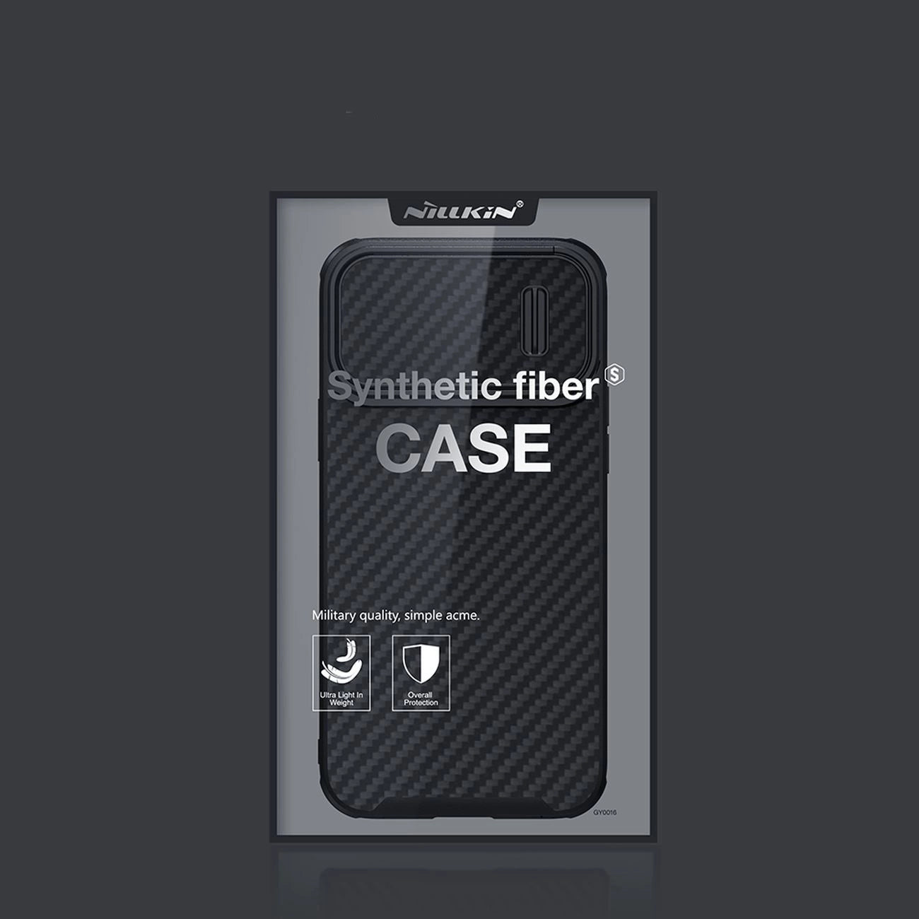 Nillkin Synthetic Fiber S Case iPhone 14 Pro Max Hülle mit Kameraabdeckung, schwarz
