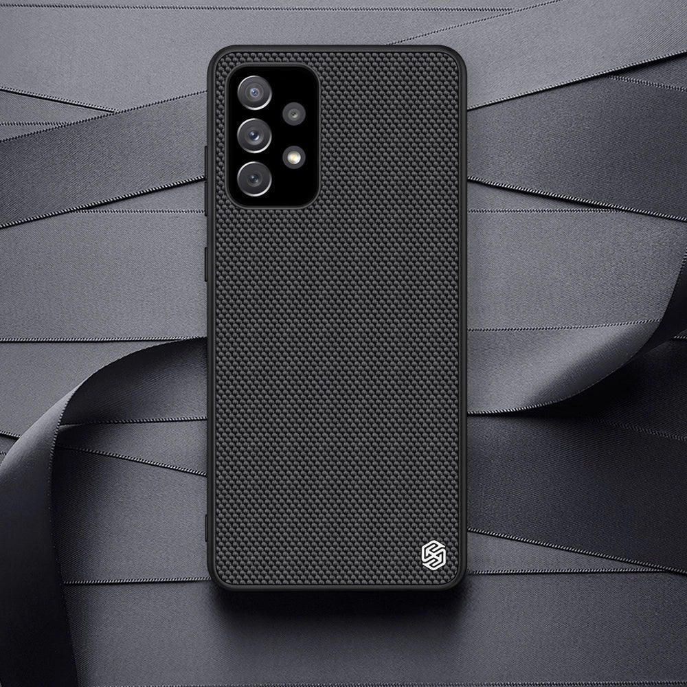 Nillkin Textured Case robuste, verstärkte Hülle mit Gelrahmen und Nylonrückseite für Samsung Galaxy A72 4G schwarz