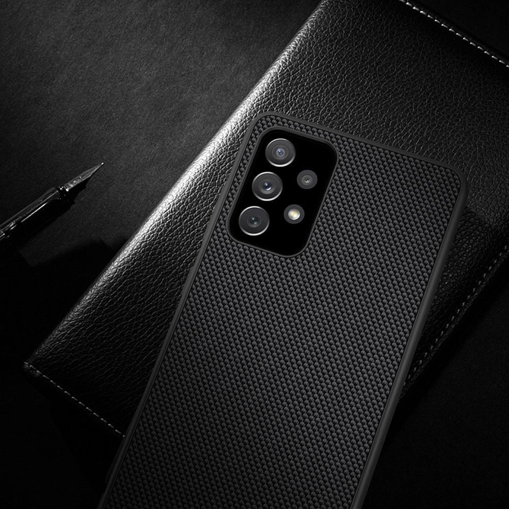 Nillkin Textured Case robuste, verstärkte Hülle mit Gelrahmen und Nylonrückseite für Samsung Galaxy A72 4G schwarz