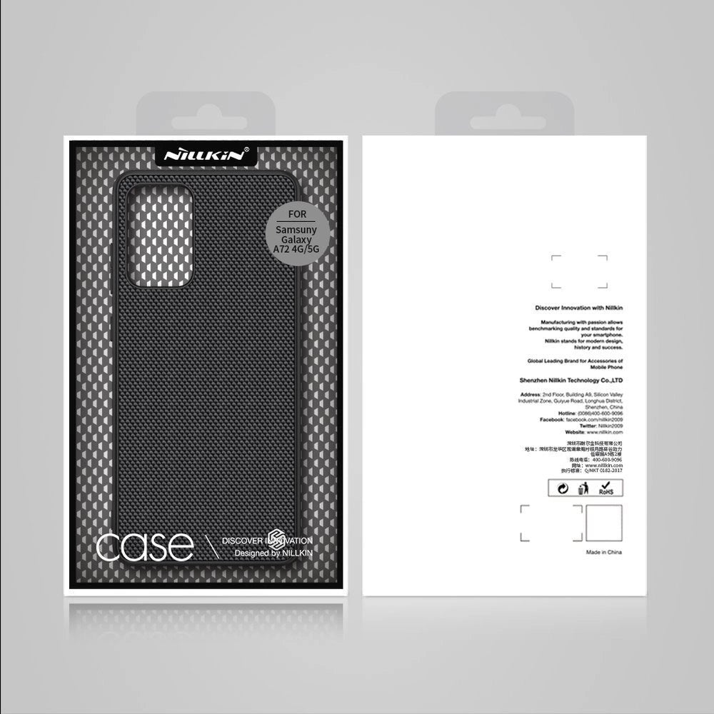 Nillkin Textured Case robuste, verstärkte Hülle mit Gelrahmen und Nylonrückseite für Samsung Galaxy A72 4G schwarz