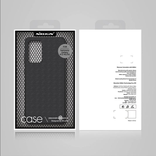 Nillkin Textured Case robuste, verstärkte Hülle mit Gelrahmen und Nylonrückseite für Samsung Galaxy A72 4G schwarz