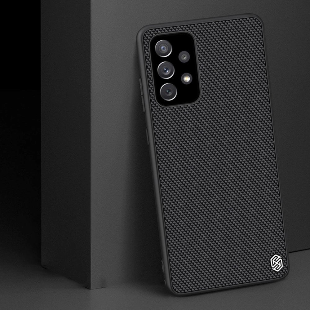 Nillkin Textured Case robuste, verstärkte Hülle mit Gelrahmen und Nylonrückseite für Samsung Galaxy A72 4G schwarz