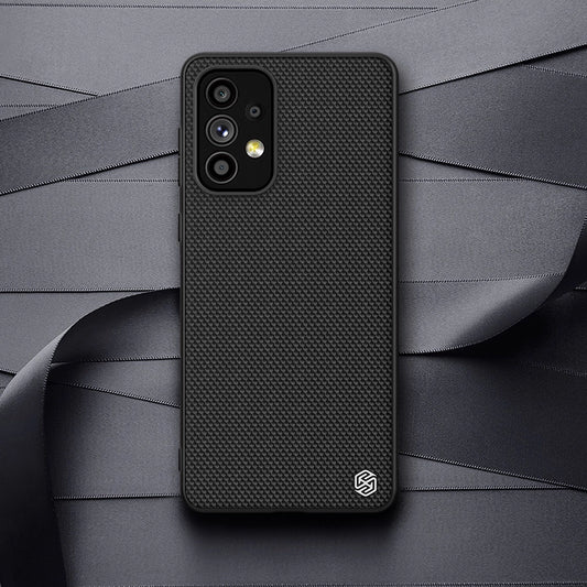 Nillkin Textured Case robuste, verstärkte Hülle mit Gelrahmen und Nylonrückseite für Samsung Galaxy A73 schwarz