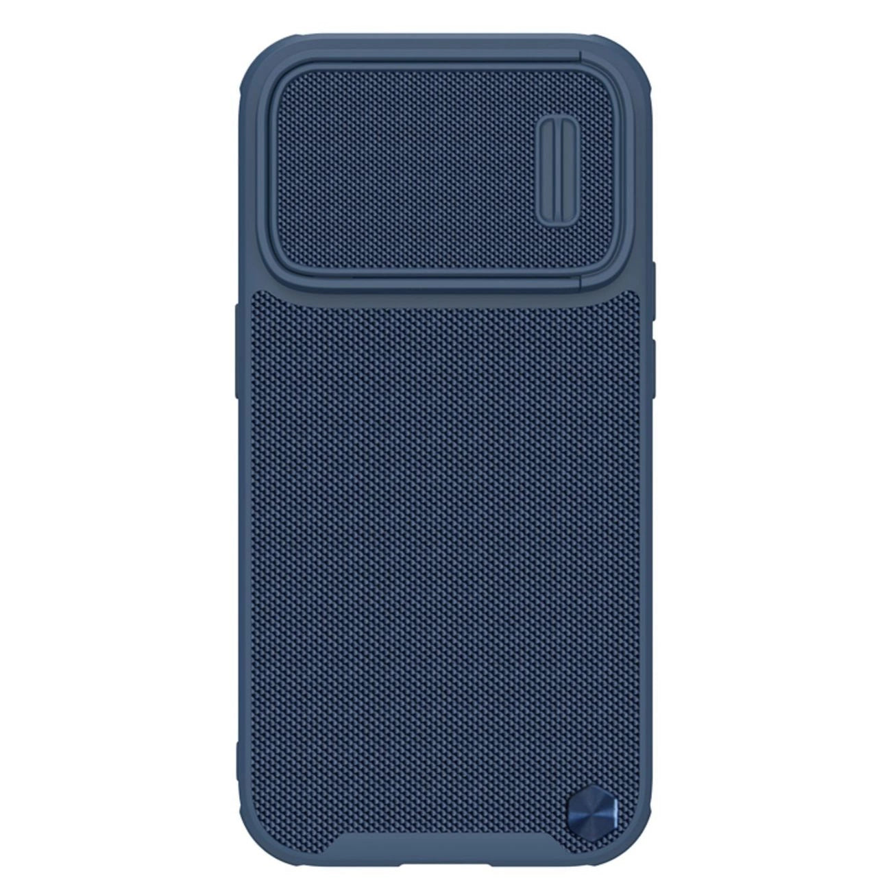 Nillkin Textured S Case für iPhone 14 Pro, gepanzerte Hülle mit Kameraabdeckung, blau