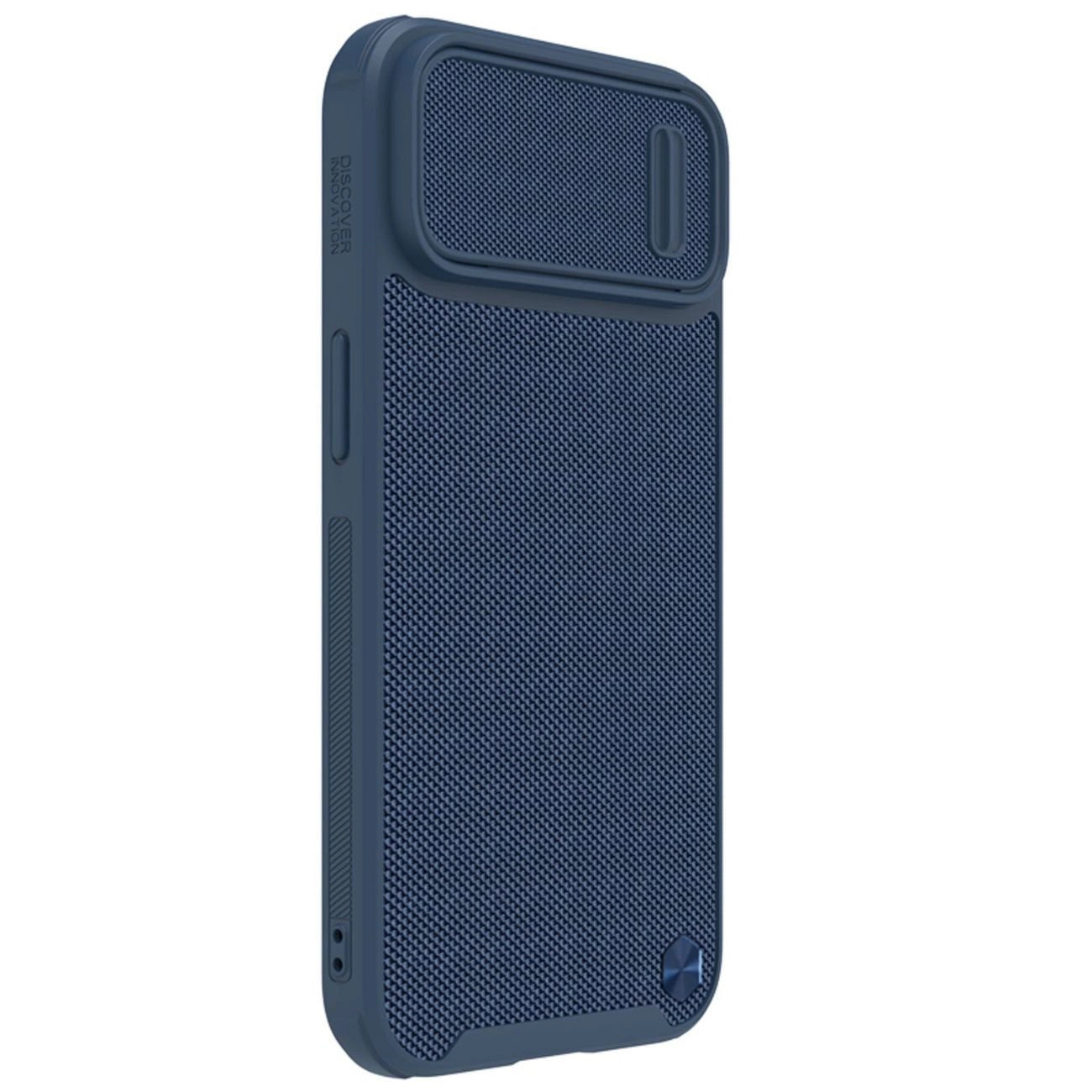 Nillkin Textured S Case für iPhone 14, gepanzerte Hülle mit Kameraabdeckung, blau