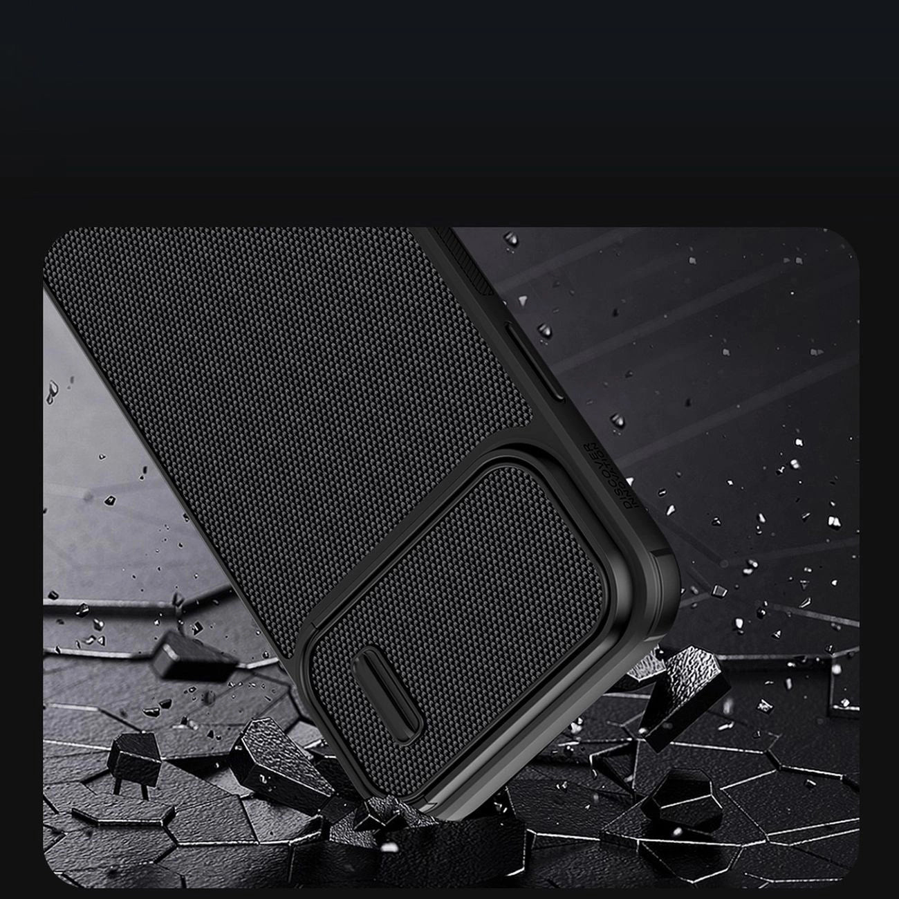 Nillkin Textured S Case für iPhone 14, gepanzerte Hülle mit Kameraabdeckung, blau