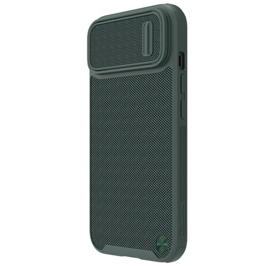 Nillkin Textured S Case für iPhone 14, gepanzerte Hülle mit Kameraabdeckung, grün