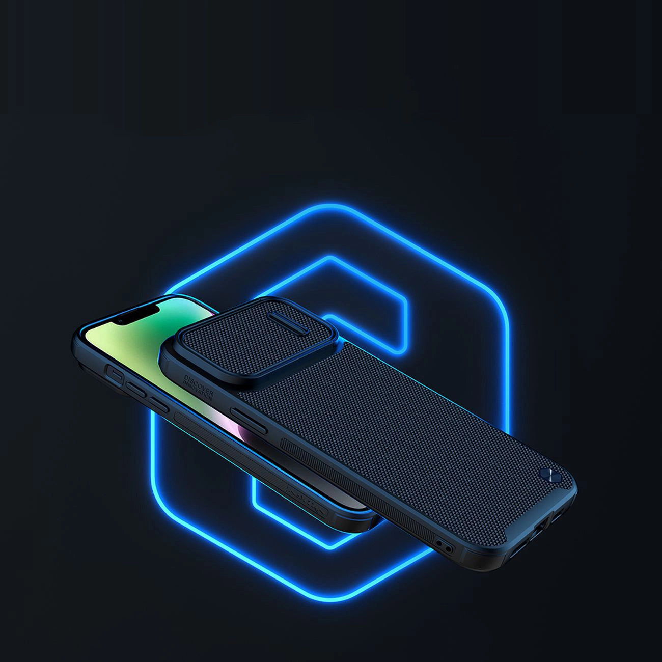 Nillkin Textured S Case iPhone 14 Plus Panzerhülle mit Kameraabdeckung, schwarz