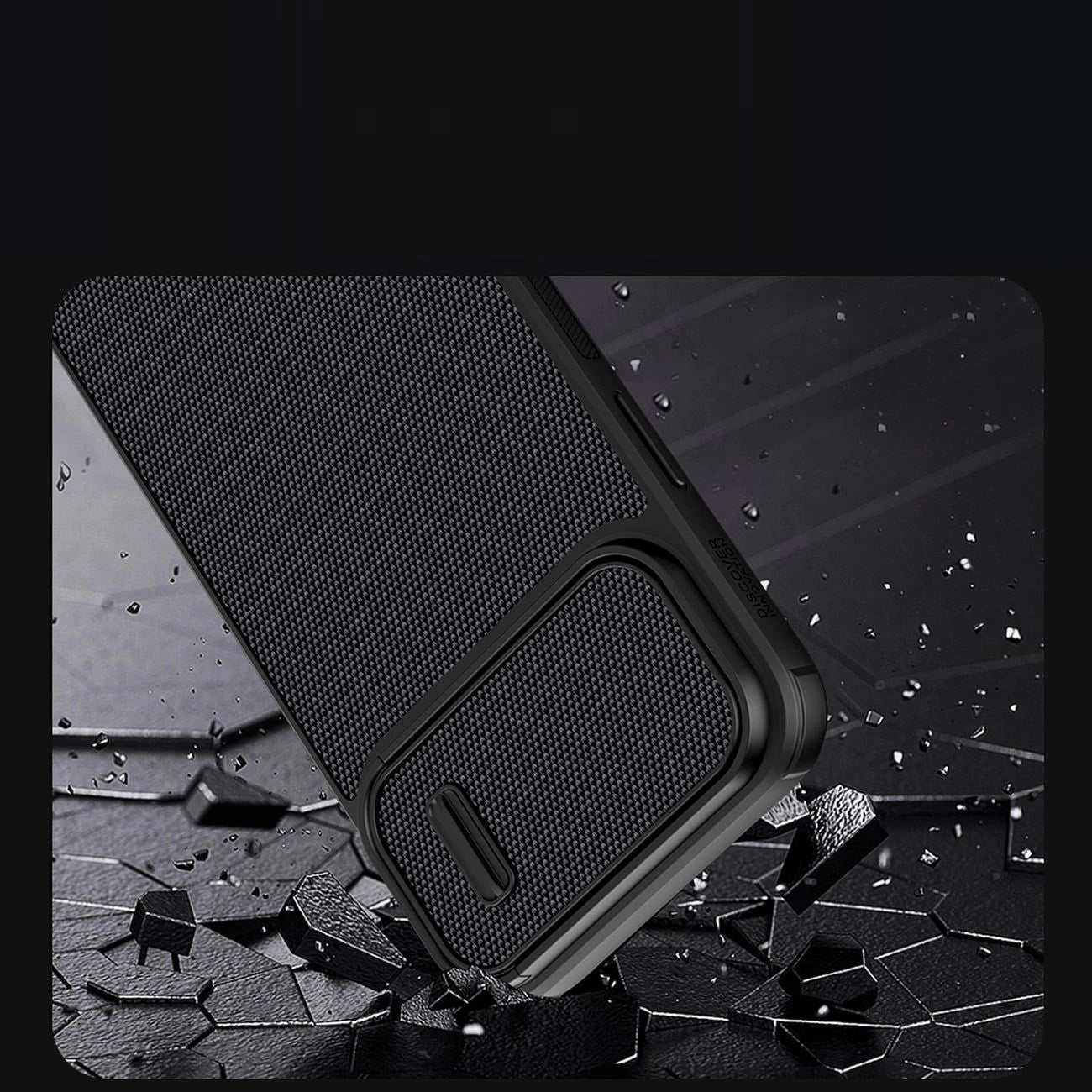 Nillkin Textured S Case iPhone 14 Plus Panzerhülle mit Kameraabdeckung, schwarz