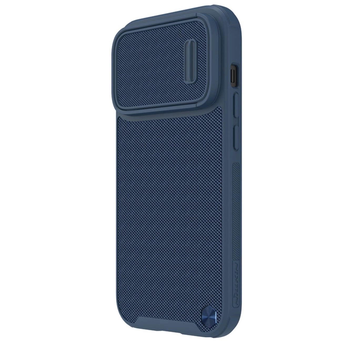 Nillkin Textured S Case iPhone 14 Pro Max gepanzerte Hülle mit Kameraabdeckung blau