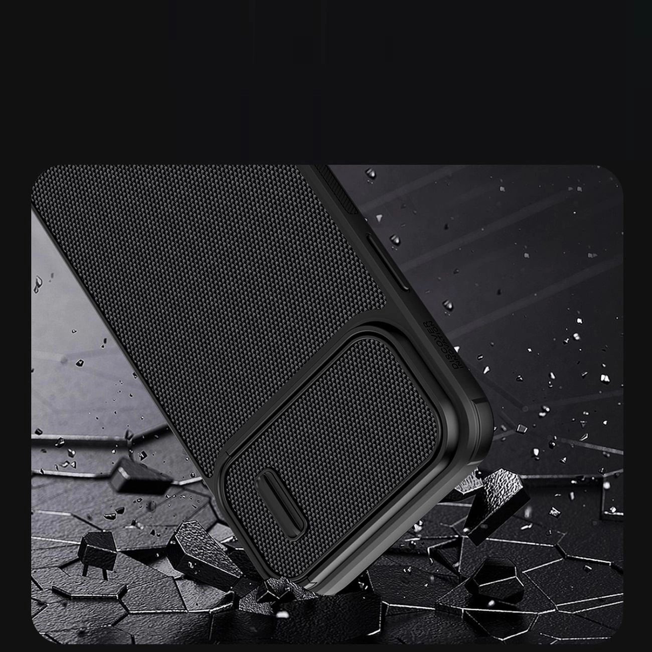 Nillkin Textured S Case iPhone 14 Pro Max gepanzerte Hülle mit Kameraabdeckung blau