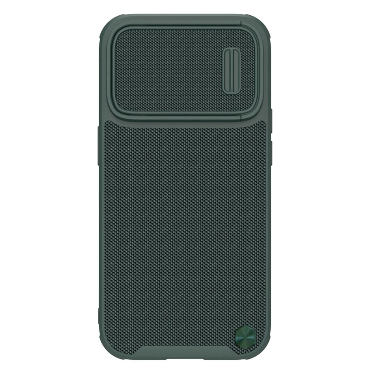 Nillkin Textured S Case iPhone 14 Pro gepanzerte Hülle mit Kameraabdeckung grün