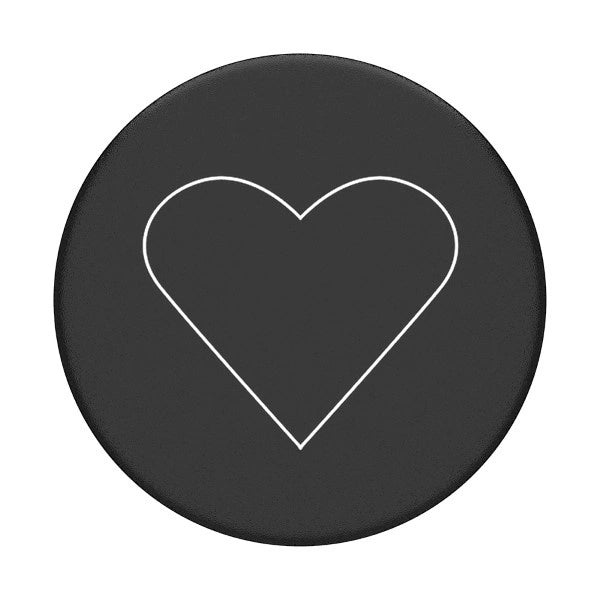 Popsockets 2 Halter und Telefonständer mit weißem Herz und schwarzem Rand