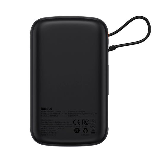 Powerbank 10000 mAh 20 W Baseus Qpow Pro Overseas Edition + USB C 3A Kabel – Schwarz