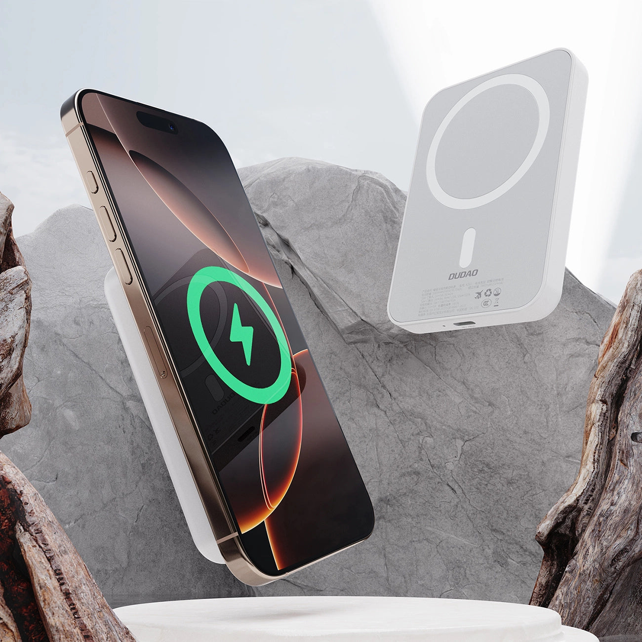 Powerbank Dudao K26S 5000mAh 20W USB-A / USB-C / MagSafe - weiß