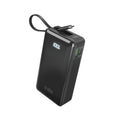 Powerbank SBS 10000 mAh 20W mit integriertem USB-C-Kabel und Digitalanzeige - schwarz