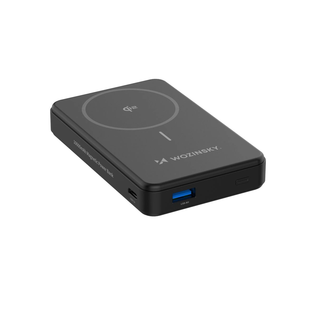 Powerbank Wozinsky WLWP-10KA0Y3S 22,5W PD Qi2 10000 mAh, mit Ständer, 1x USB-A, 1x USB-C - schwarz