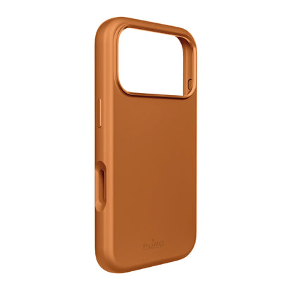 Pure Icon Mag Pro Liquid Silicone Case für iPhone 17 Pro Max, MagSafe kompatibel, mit Kameraschutz und Aluminiumknöpfen - Orange