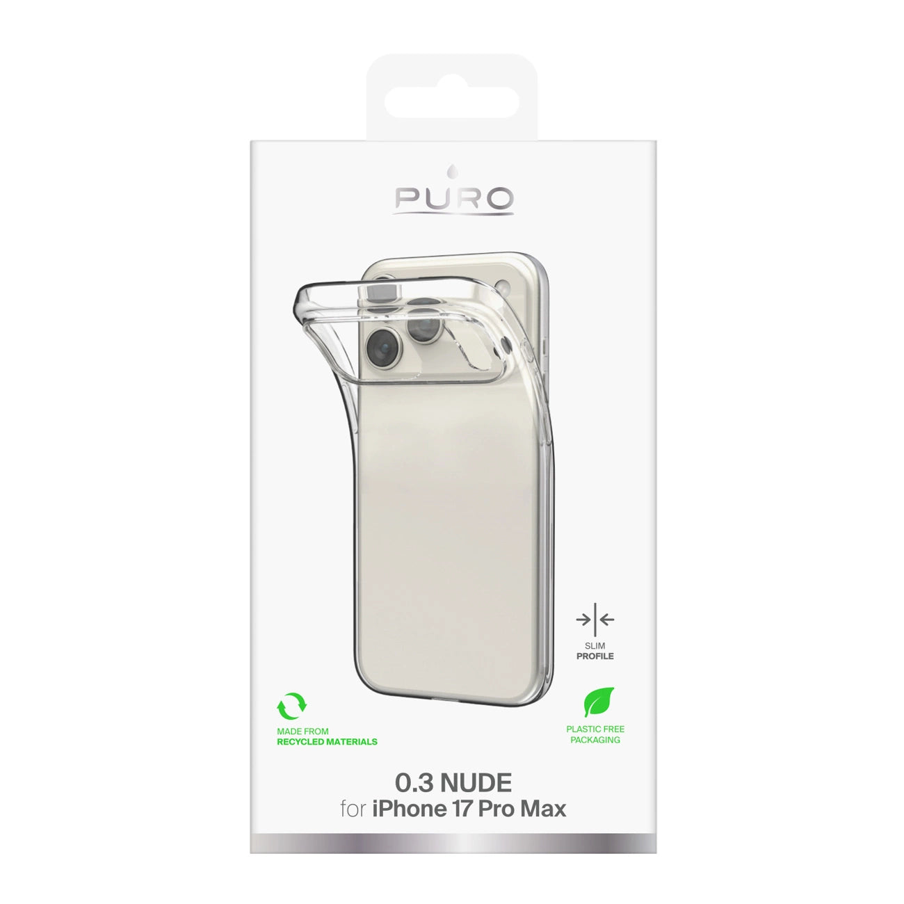 Puro 0.3 Nude Ultra-Slim TPU Case für iPhone 17 Pro Max - Transparent
