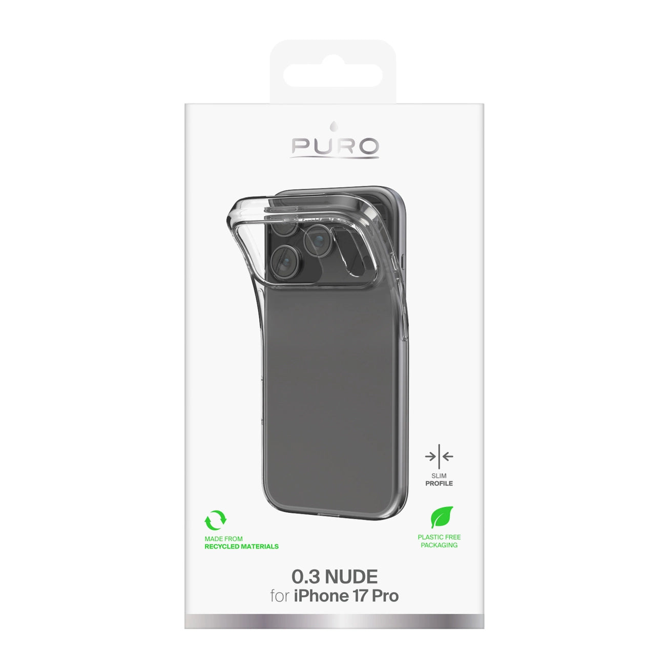 Puro 0.3 Nude Ultra-Slim TPU Case für iPhone 17 Pro - Transparent