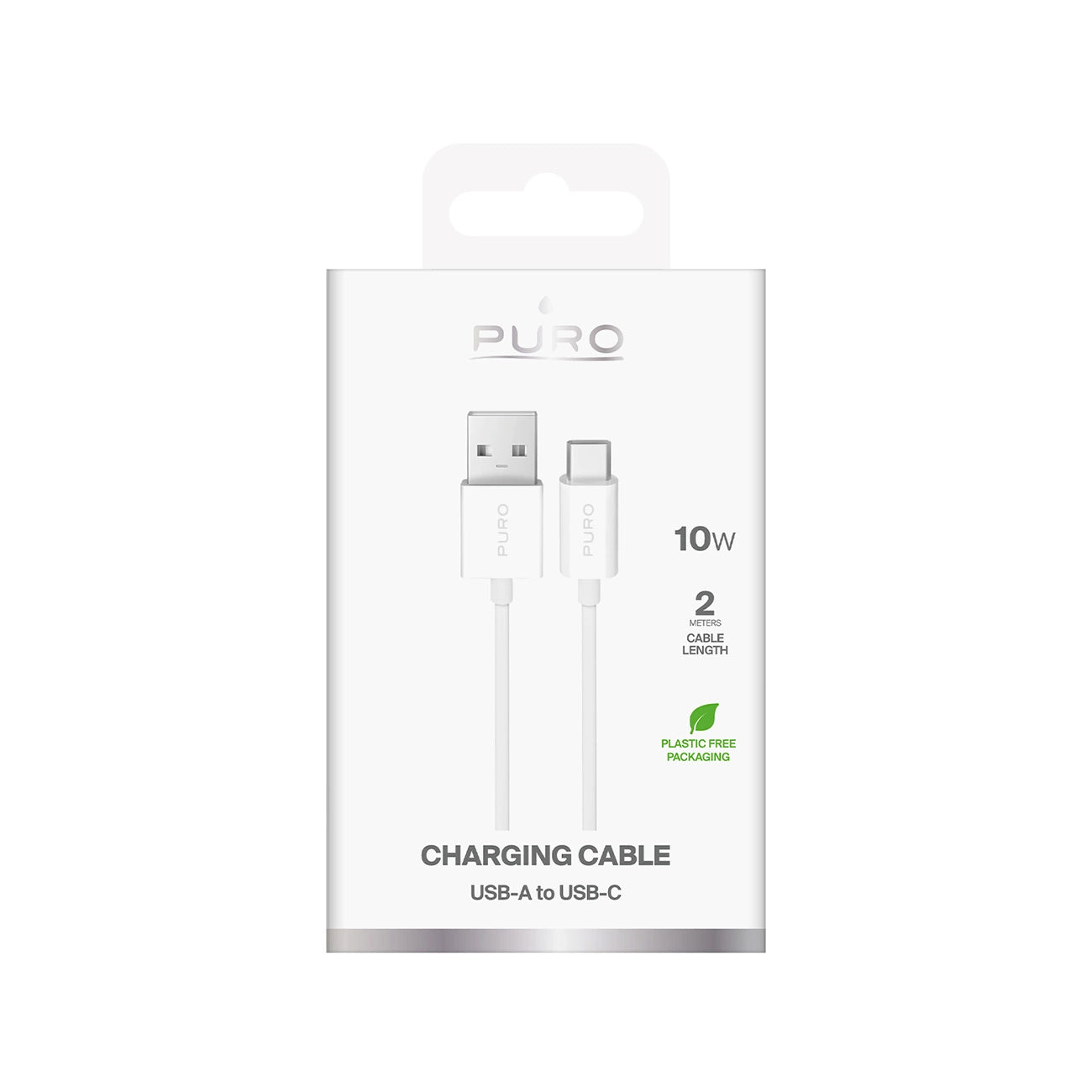 Puro 10W TPE USB-A - USB-C Kabel 2m - Weiß