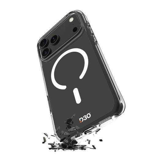 Puro Impact Clear D3O TPU+PC Hülle kompatibel mit MagSafe für iPhone 17 Pro - Transparent