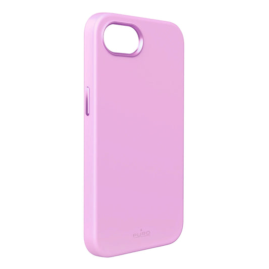 Puro Liquid Silicon Cover „ICON MAG PRO“ mit Magsafe, Metalltasten und Kameraring für iPhone 16E, pink