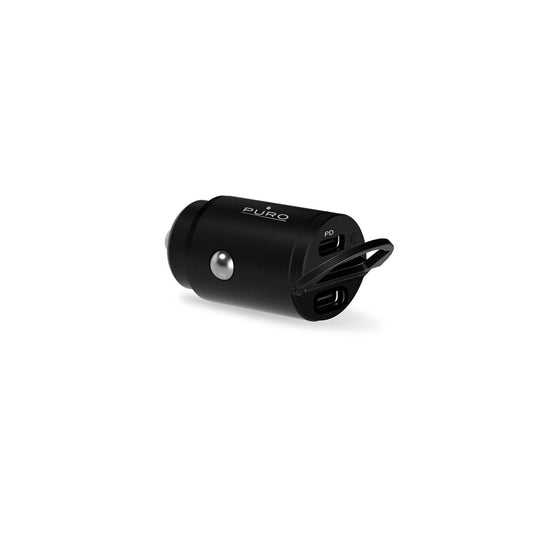 Puro Mini 30W Power Delivery 2 x USB-C Autoladegerät – Schwarz