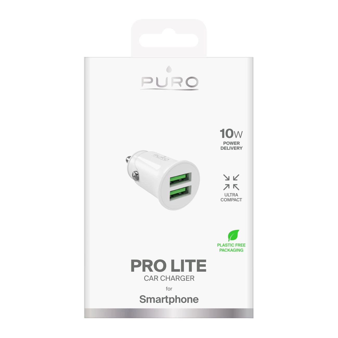 Puro Pro Lite Auto Ladegerät 2x USB-A 10W - Weiß