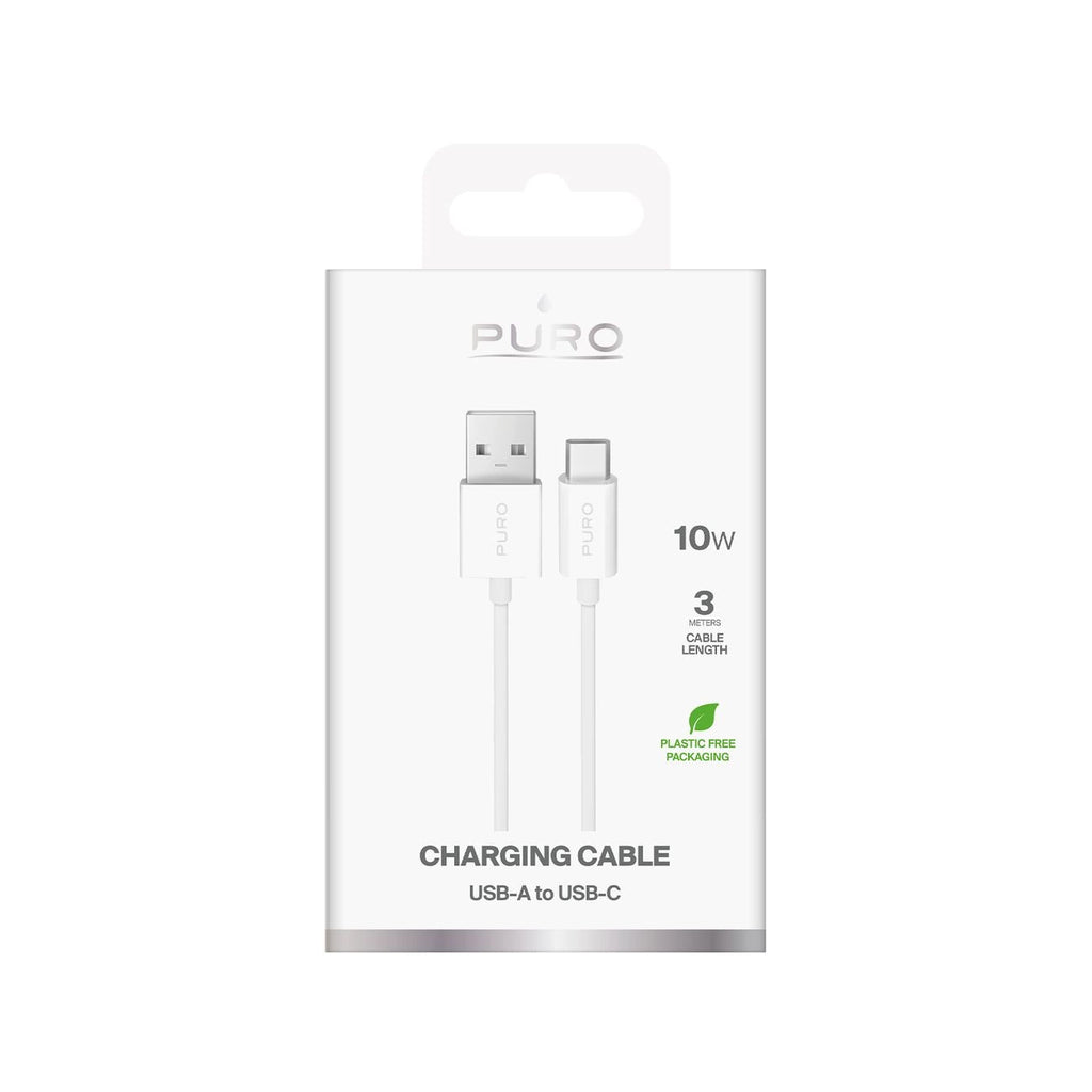 Puro TPE 10W USB-A - USB-C Kabel 3m - Weiß