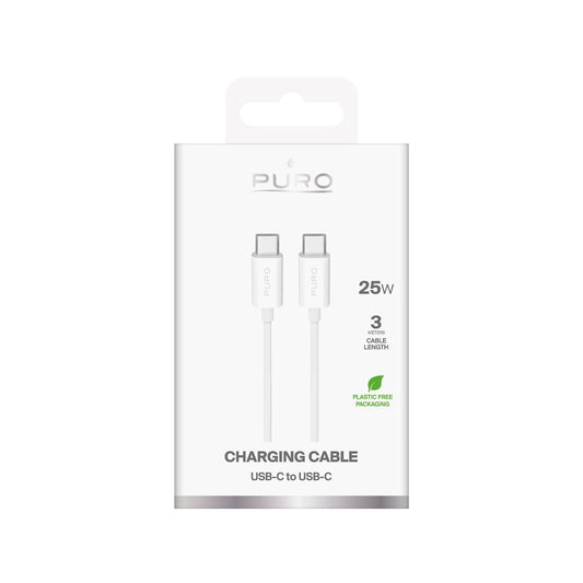 Puro TPE 25W USB-C - USB-C 3m Kabel - Weiß