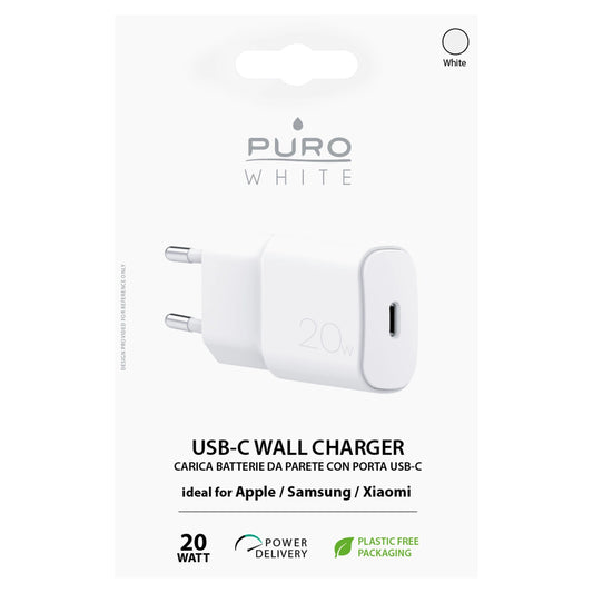 Puro White 20W Power Delivery USB-C Wandladegerät – Weiß