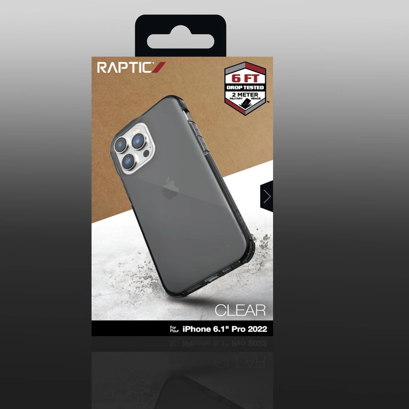 Raptic X-Doria Clear Case iPhone 14 Pro gepanzerte Hülle grau