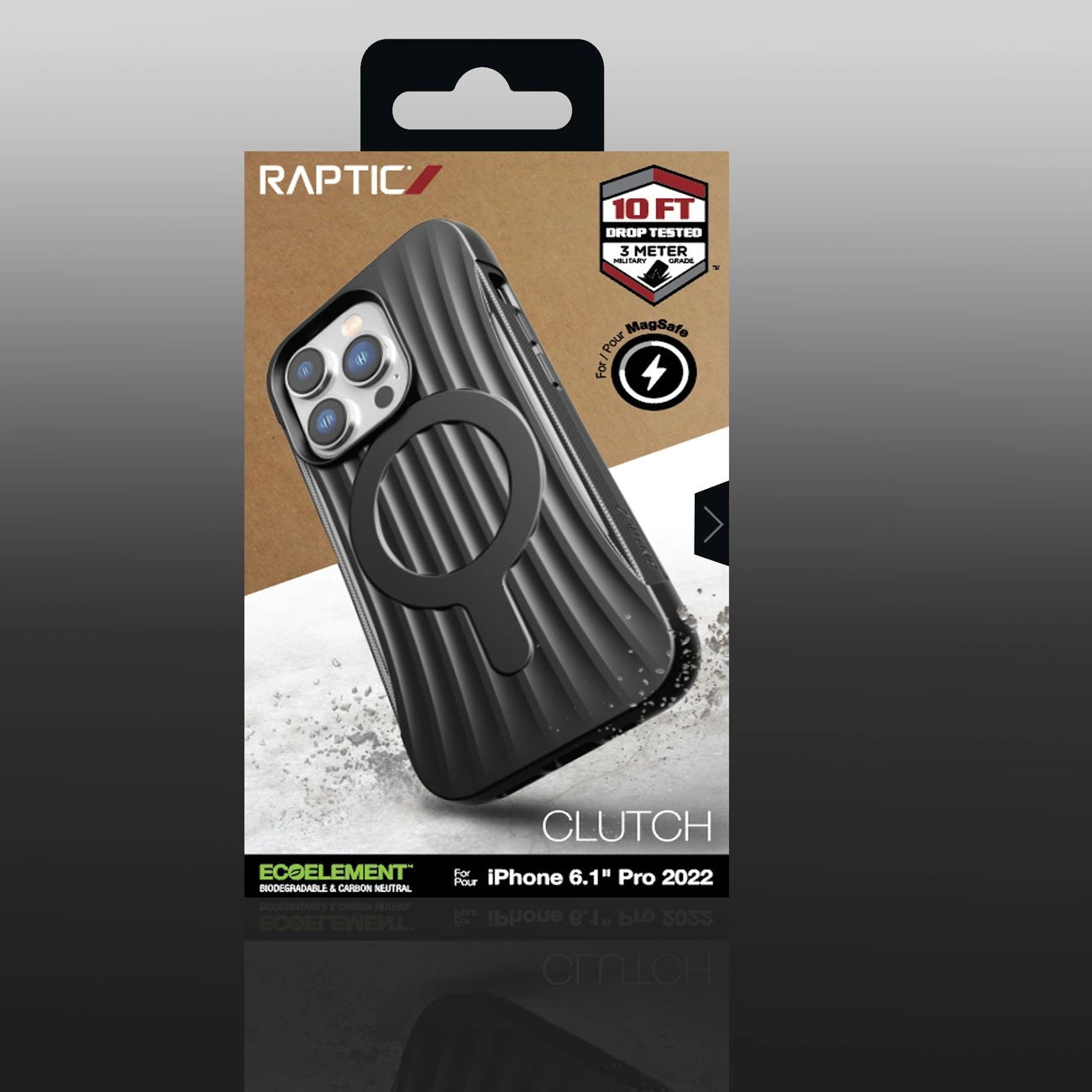 Raptic X-Doria Clutch Case iPhone 14 Pro mit MagSafe Rückseite schwarz