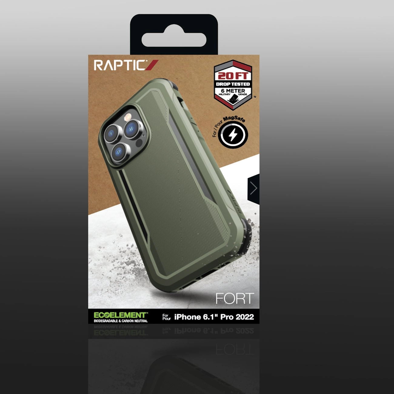 Raptic X-Doria Fort Case iPhone 14 Pro mit gepanzerter MagSafe-Hülle grün