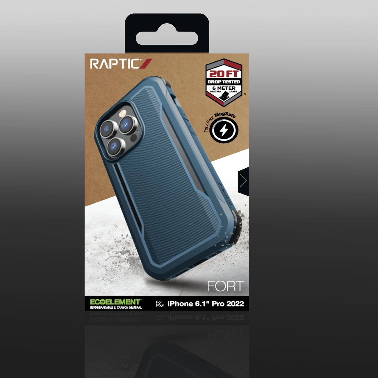 Raptic X-Doria Fort Case iPhone 14 Pro mit gepanzerter blauer MagSafe-Hülle