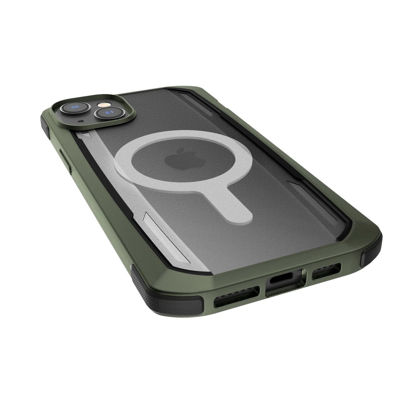 Raptic X-Doria Secure Case iPhone 14 mit gepanzerter MagSafe-Hülle grün