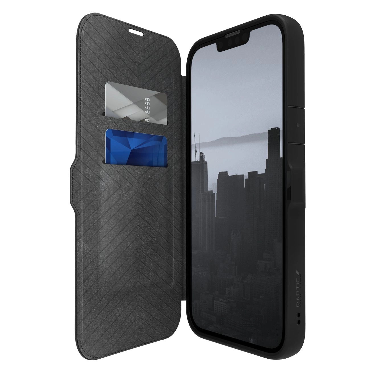 Raptic X-Doria Urban Folio Case iPhone 14 Plus Klapphülle schwarz