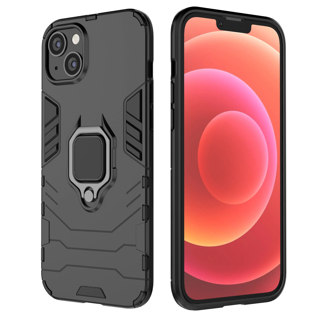 Ring Armor Hülle für iPhone 14 Pro gepanzerte Hülle magnetischer Haltering schwarz