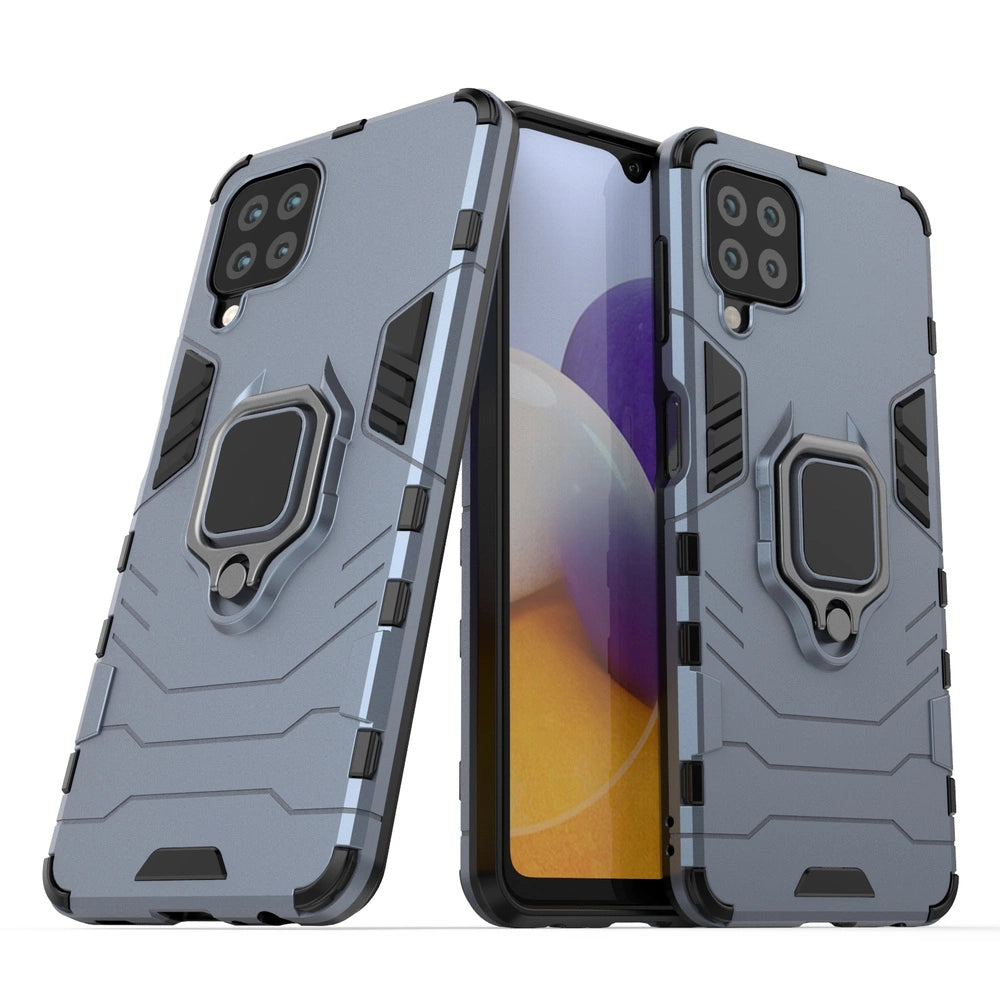 Ring Armor robuste Kickstand TPU/PC Panzer Handyhülle Hard Case für Samsung Galaxy A22 4G blau